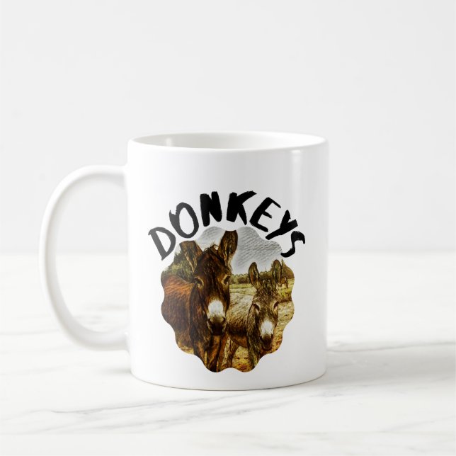 Tasse de café de cadeau d'amants d'âne (Gauche)