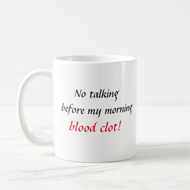 Tasse de café de caillot sanguin de matin (Gauche)