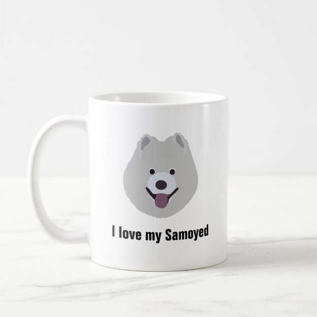 Tasse de café de chien de Samoyed - amour d'I ma (Gauche)