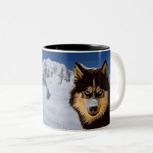 Tasse de café de chien de traîneau sibérien