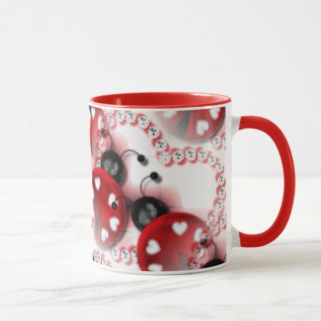 Tasse de café de coccinelle de coeur (Droite)