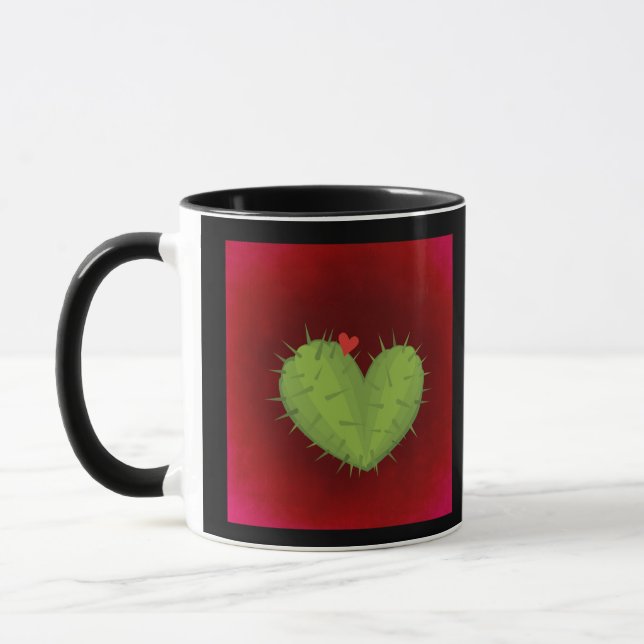 Tasse de café de coeur de cactus (Gauche)