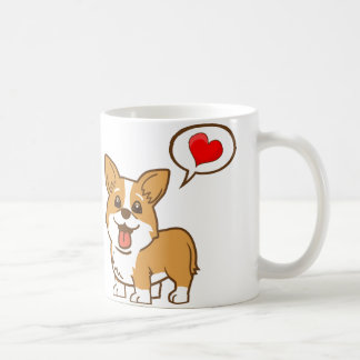 Tasse de café de coeur de corgi de Saint-Valentin