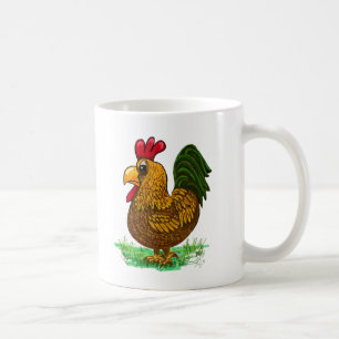 Tasse de café de coq, tasse, poulet, humour
