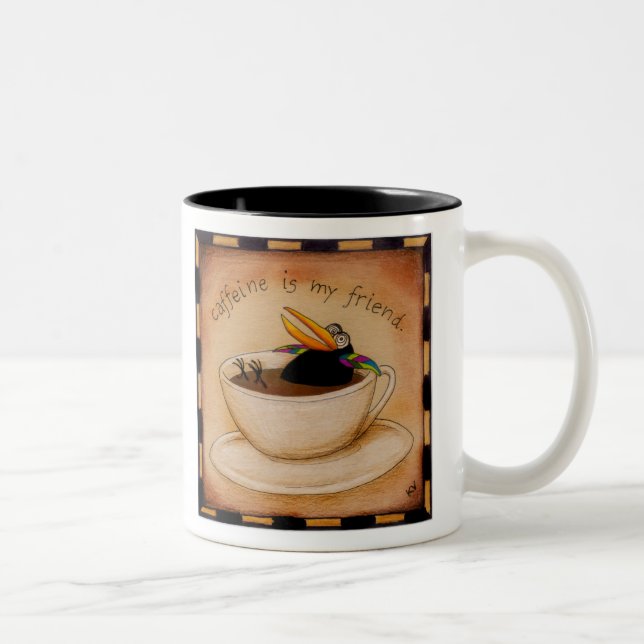 Tasse de café de corneille de démon de caféine (Droit)