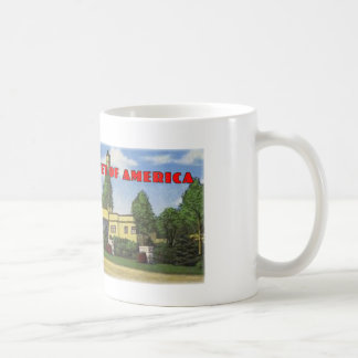 Tasse de café de cour de corail de l'itinéraire 66