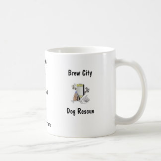 Tasse de café de délivrance de chien de ville de