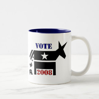 TASSE DE CAFÉ DE DÉMOCRATE DE VOTE EN 2008