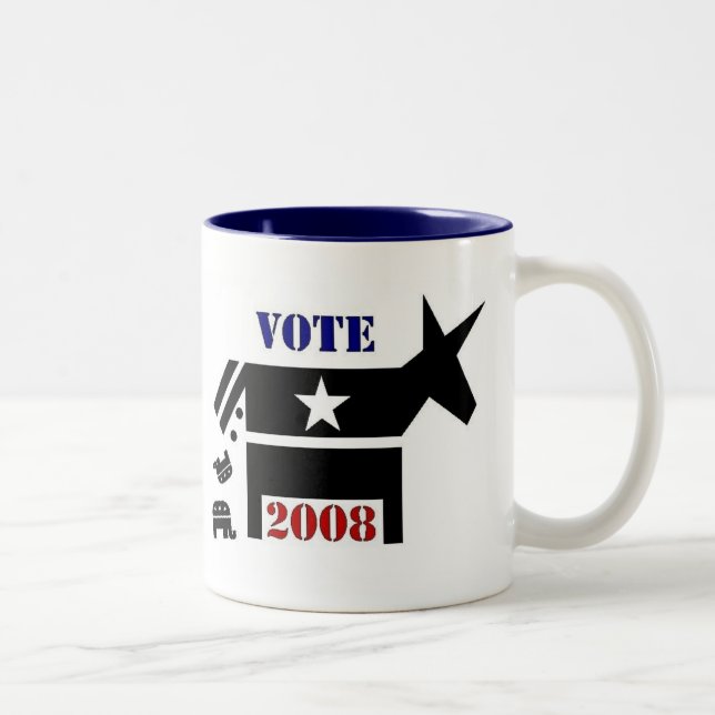 TASSE DE CAFÉ DE DÉMOCRATE DE VOTE EN 2008 (Droit)