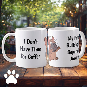 Tasse de café de dessin animé de bouledogue frança