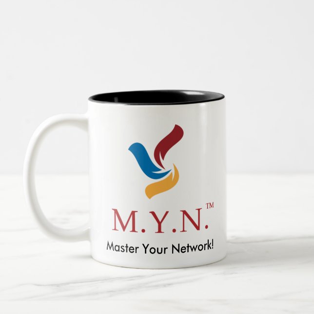Tasse de café de deux tons - logo de MYN (Gauche)