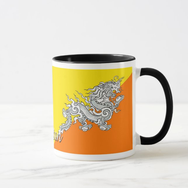 Tasse de café de drapeau du Bhutan (Droite)