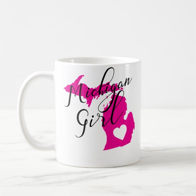 Tasse de café de fille du Michigan rétro (Gauche)