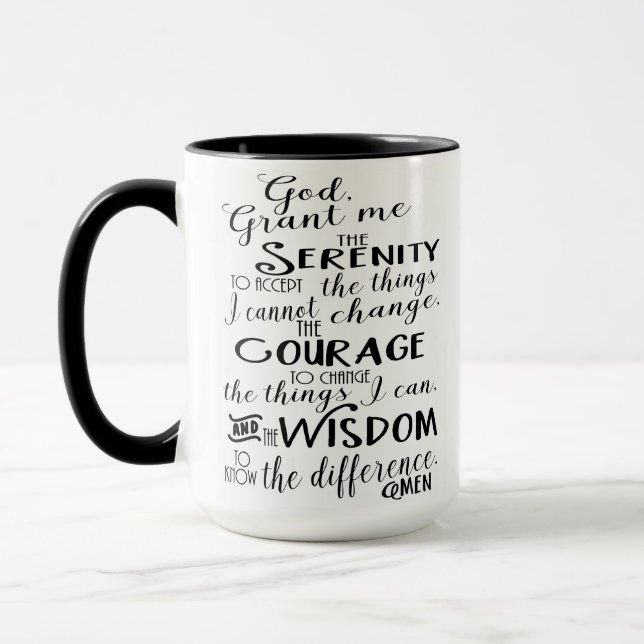 Tasse de café de foi de prière de sérénité (Gauche)