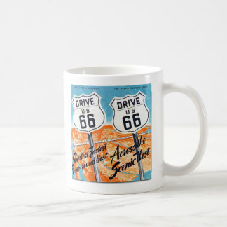 Tasse de café de guide de l'itinéraire 66 des