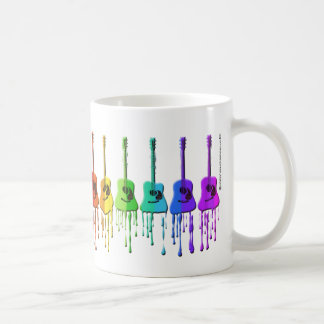 Tasse de café de guitares acoustiques