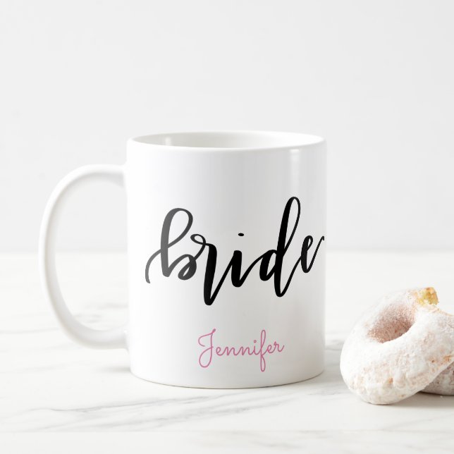 Tasse de café de jeune mariée - personnalisez le (Avec donut)