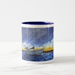 Tasse de café de lac sunset
