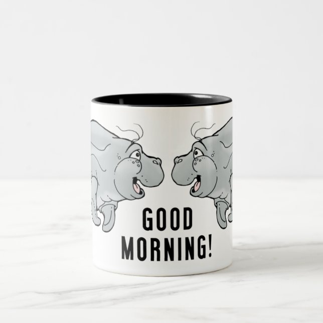 Tasse de café de lamantin d'ami bonjour (Centre)
