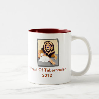 Tasse de café de lion et d'agneau