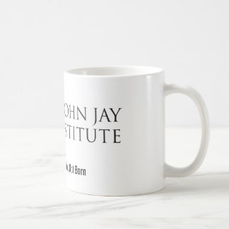 Tasse de café de logo d'institut de geai de John