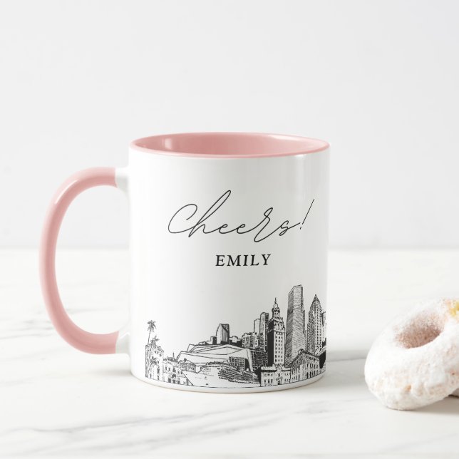 Tasse de café de mariage personnalisée à Miami (Avec donut)