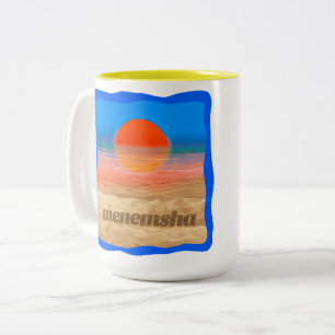 Tasse de café de matin de coucher du soleil de