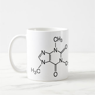 Tasse de café de molécule de caféine