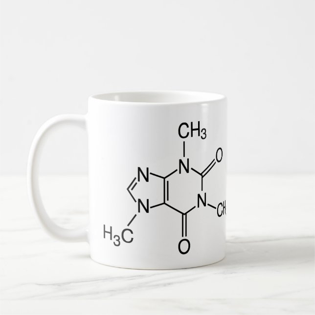 Tasse de café de molécule de caféine (Gauche)