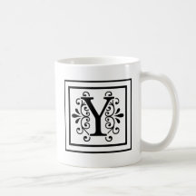 Tasse de café de monogramme de la lettre Y