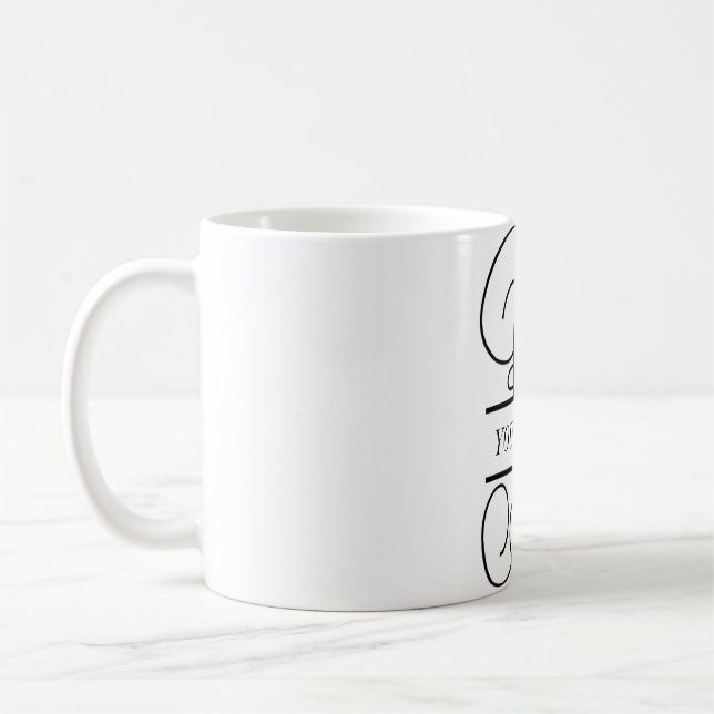 Tasse de café de monogramme de vigne, monogramme (Gauche)