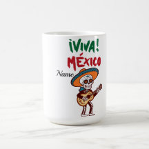 Tasse de café de musicien de crâne de sucre Viva M