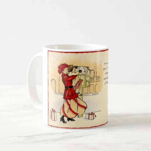 Tasse de café de Noël de carte postale de (Devant gauche)