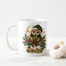 Tasse de café de Noël de hibou de nuit silencieuse