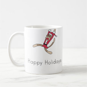 tasse de café de Noël de singe de chaussette