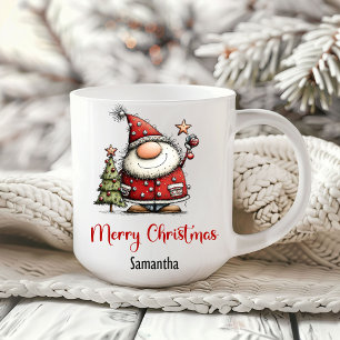 Tasse de café de Noël dessin animé Santa drôle et 