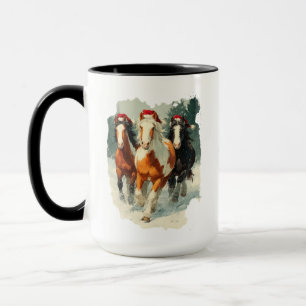 Tasse de café de Noël Équestre