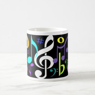 Tasse de café de notes musicales