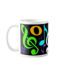 Tasse de café de notes musicales