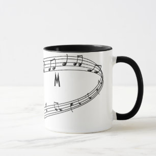 Tasse de café de notes musicales avec le
