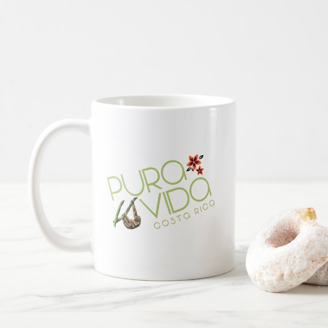 Tasse de café de paresse du Costa Rica Pura Vida (Avec donut)