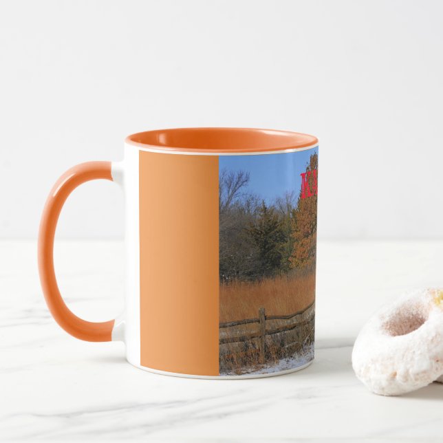 TASSE de café de paysage d'automne/hiver du Kansas (Avec donut)