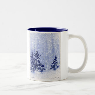 Tasse de café de "PINS d'HIVER" de lac autumn