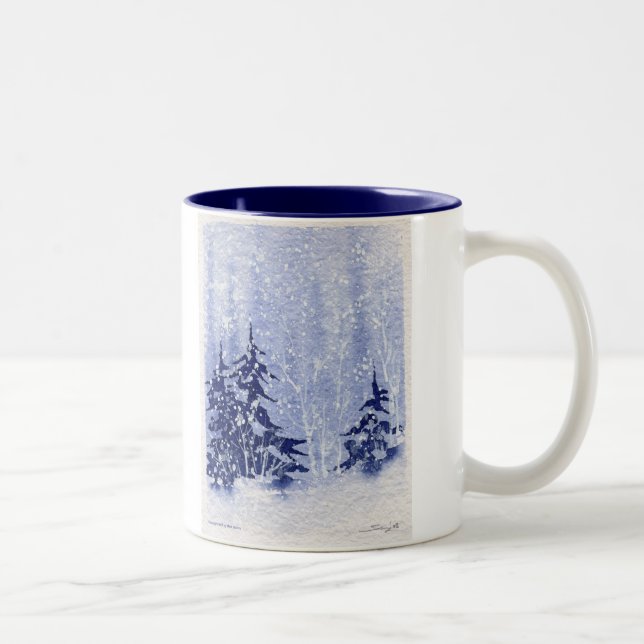 Tasse de café de "PINS d'HIVER" de lac autumn (Droit)