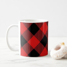 Tasse de café de plaid de Buffalo rouge et noir