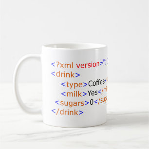 Tasse de café de programmation de XML