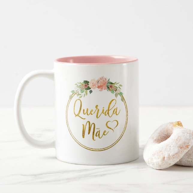 Tasse de café de Querida Mãe - Portugais (Avec donut)
