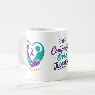 Tasse de café de soutien à la santé mentale Ruban