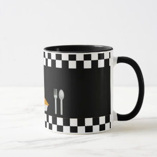 Tasse de café de tartes de damier