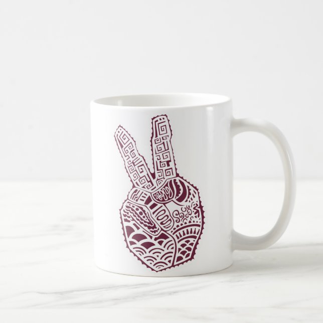 Tasse de café de tatouage de henné de signe de (Droite)
